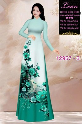 Vải áo dài hoa in 3D-