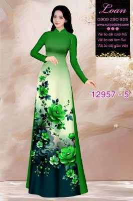 Vải áo dài hoa in 3D-