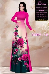 Vải áo dài hoa in 3D