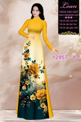 Vải áo dài hoa in 3D