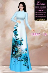 Vải áo dài hoa in 3D