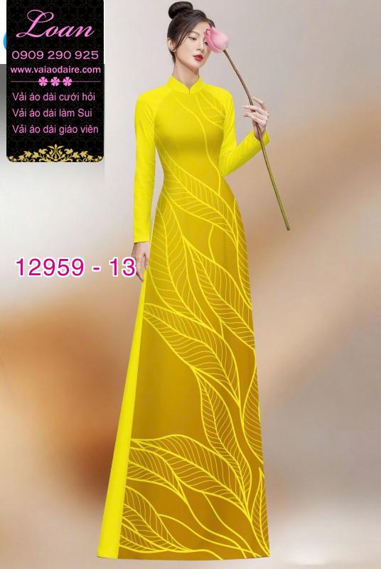 Vải áo dài in 2 da hình lá cây