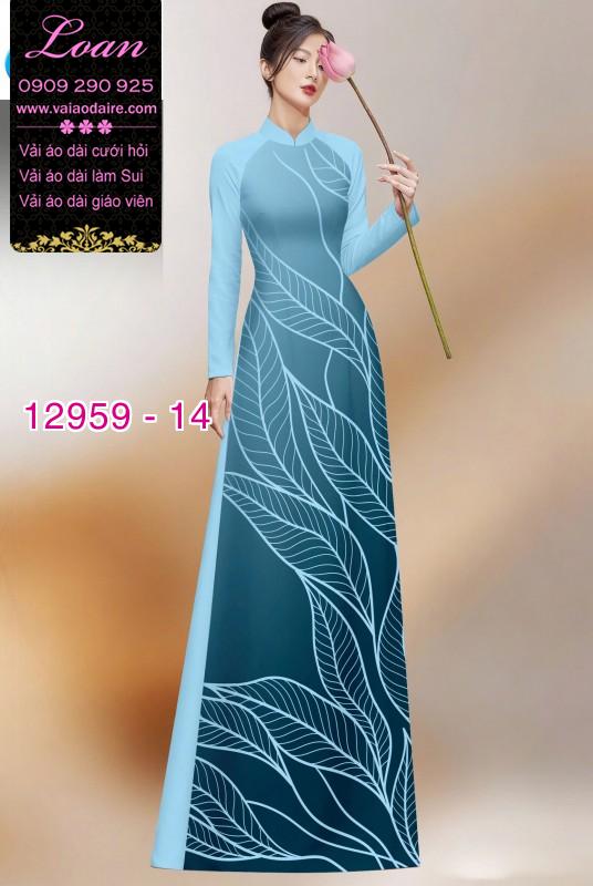 Vải áo dài in 2 da hình lá cây