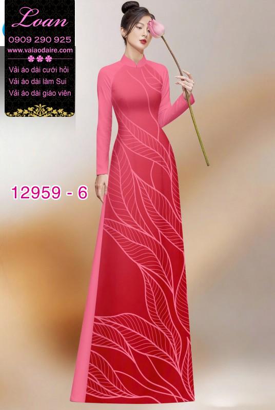 Vải áo dài in 2 da hình lá cây
