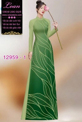 Vải áo dài in 2 da hình lá cây-DT 12959