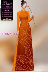 Vải áo dài in 2 da hình lá cây