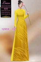 Vải áo dài in 2 da hình lá cây