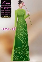 Vải áo dài in 2 da hình lá cây
