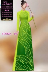 Vải áo dài in 2 da hình lá cây