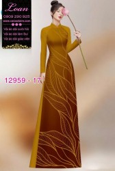 Vải áo dài in 2 da hình lá cây