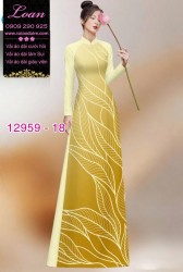Vải áo dài in 2 da hình lá cây
