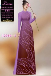 Vải áo dài in 2 da hình lá cây