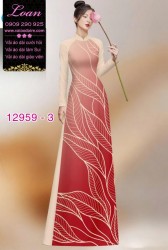 Vải áo dài in 2 da hình lá cây