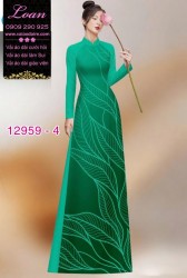 Vải áo dài in 2 da hình lá cây