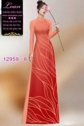 Vải áo dài in 2 da hình lá cây