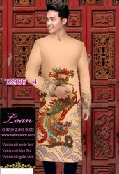 Vải áo dài nam hình phượng hoàng