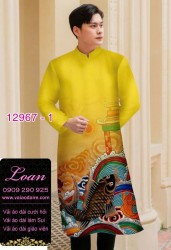 Vải áo dài nam hình cá chép