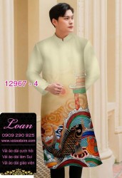 Vải áo dài nam hình cá chép