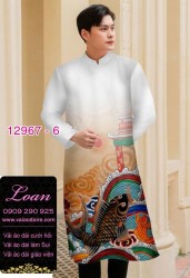 Vải áo dài nam hình cá chép