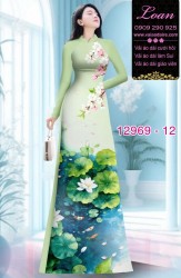 Vải áo dài hoa sen in 3D