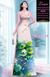 Vải áo dài hoa sen in 3D