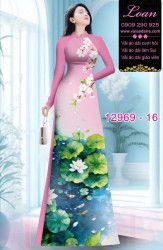 Vải áo dài hoa sen in 3D