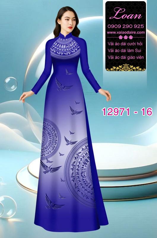 Vải áo dài hoa văn trống đồng in 3D