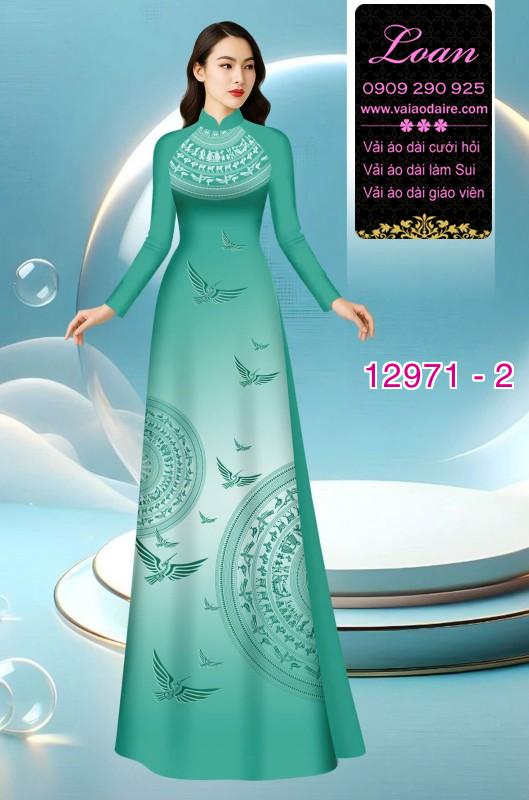 Vải áo dài hoa văn trống đồng in 3D