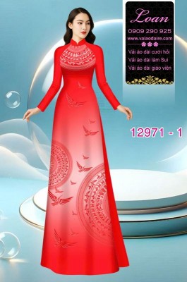 Vải áo dài hoa văn trống đồng in 3D-DT 12971