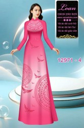 Vải áo dài hoa văn trống đồng in 3D
