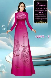 Vải áo dài hoa văn trống đồng in 3D