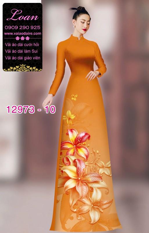 Vải áo dài hoa in 3D