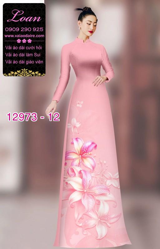 Vải áo dài hoa in 3D