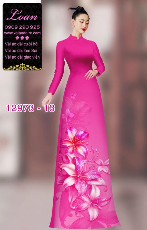 Vải áo dài hoa in 3D