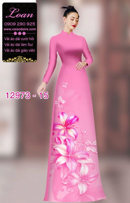 Vải áo dài hoa in 3D