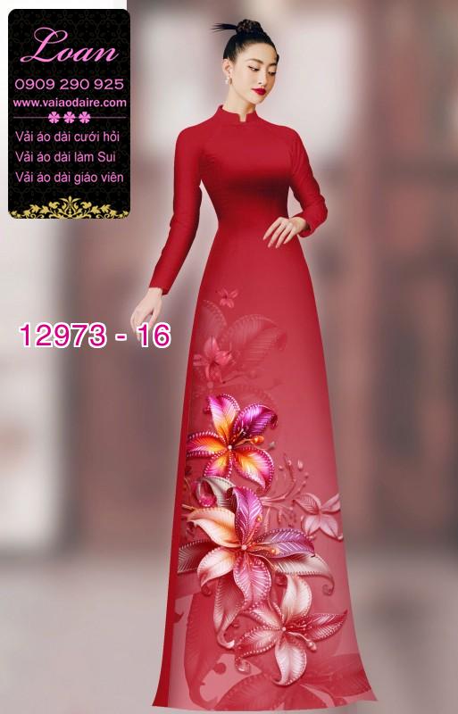 Vải áo dài hoa in 3D