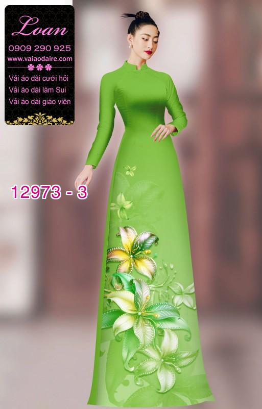 Vải áo dài hoa in 3D