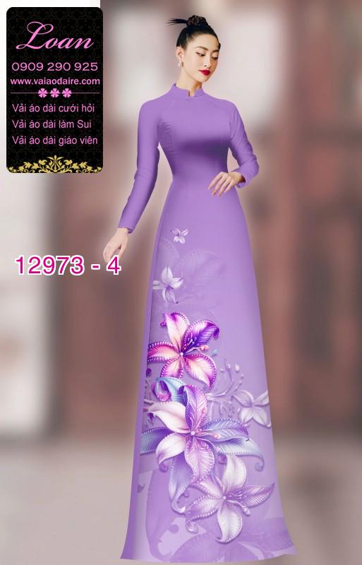 Vải áo dài hoa in 3D