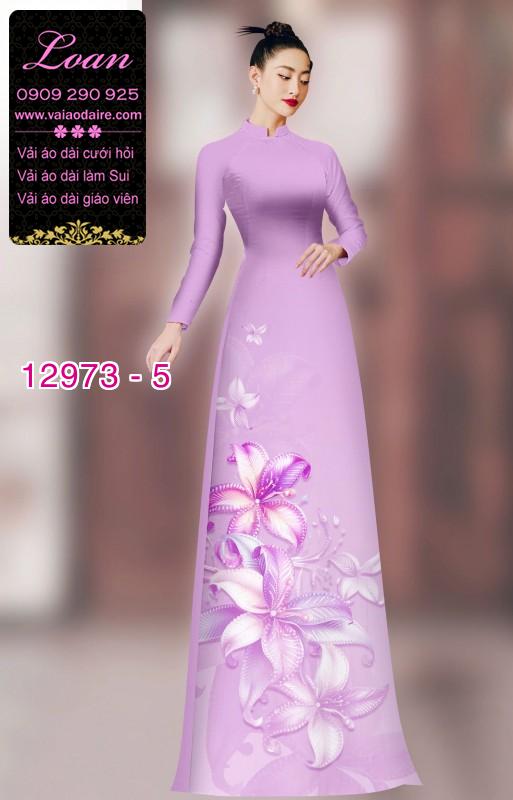 Vải áo dài hoa in 3D