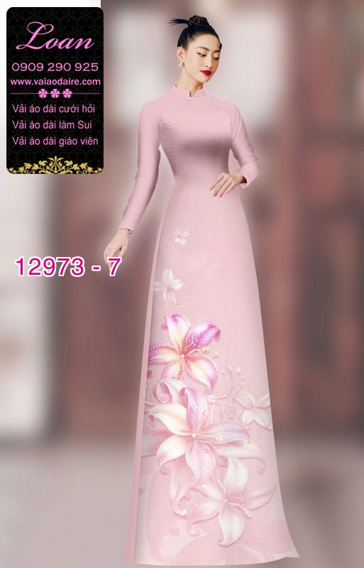 Vải áo dài hoa in 3D