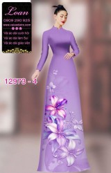 Vải áo dài hoa in 3D