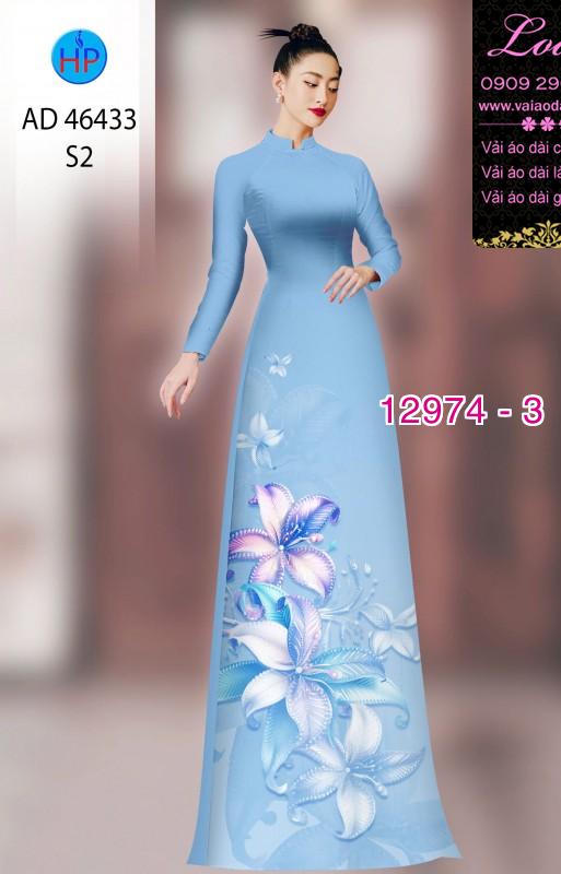 Vải áo dài hoa nhỏ in 3D
