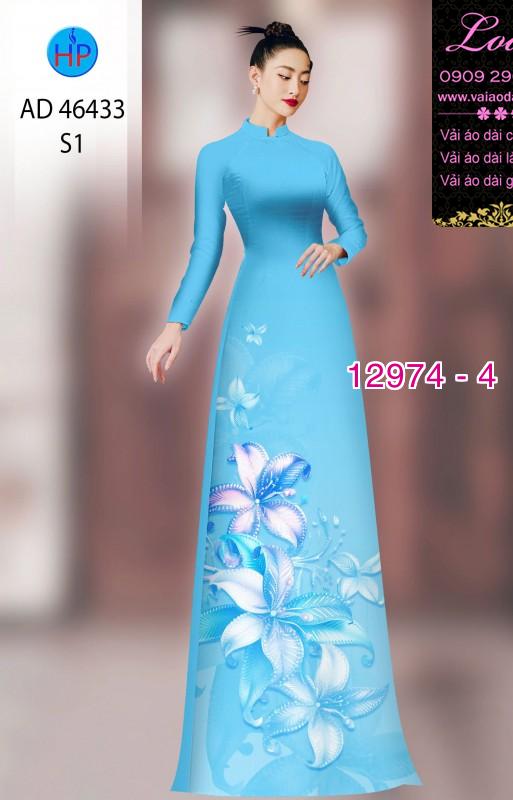 Vải áo dài hoa nhỏ in 3D