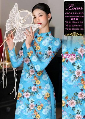 Vải áo dài hoa nhỏ in 3D-DT 12975