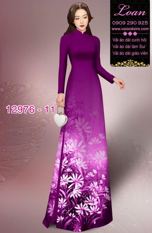 Vải áo dài hoa in 3D