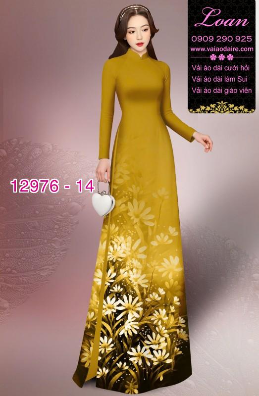 Vải áo dài hoa in 3D