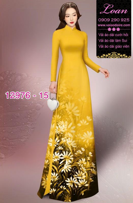 Vải áo dài hoa in 3D