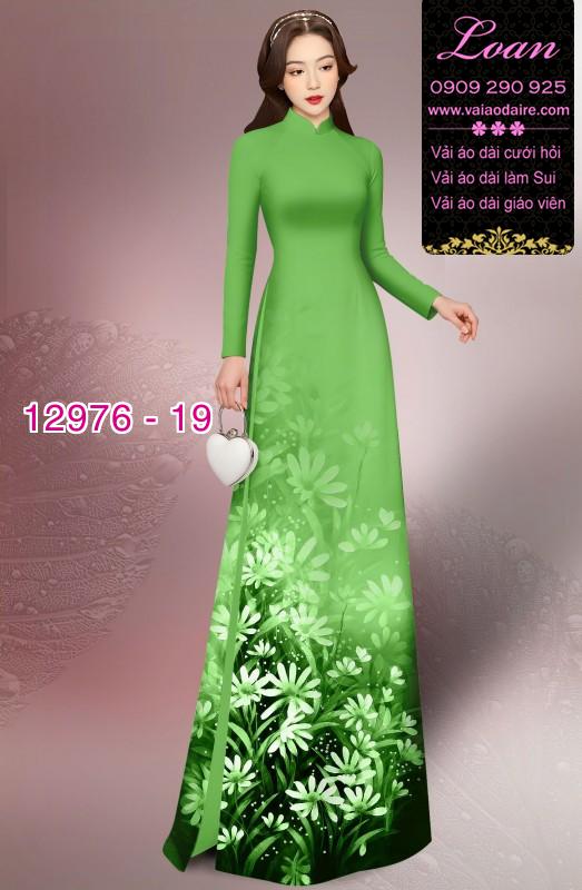 Vải áo dài hoa in 3D