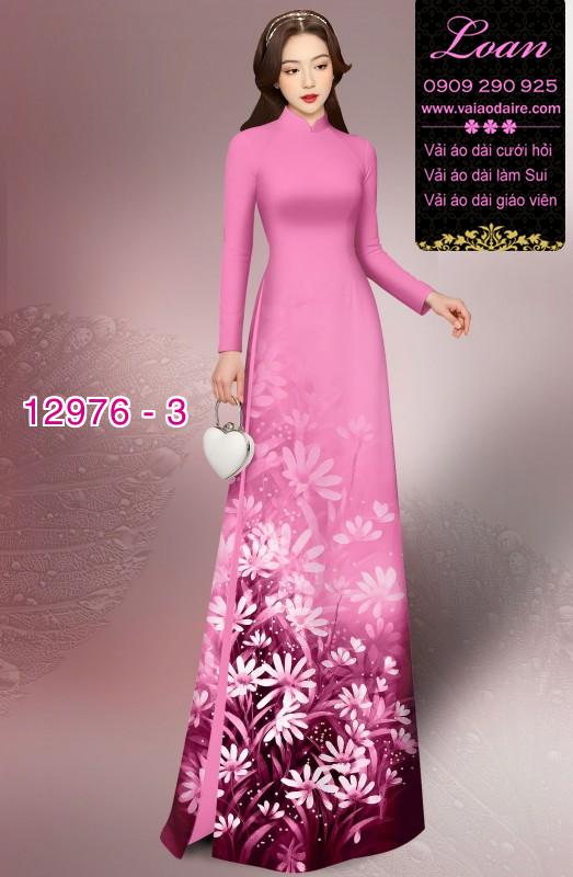 Vải áo dài hoa in 3D