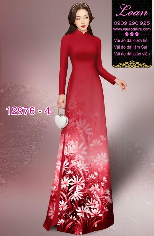 Vải áo dài hoa in 3D